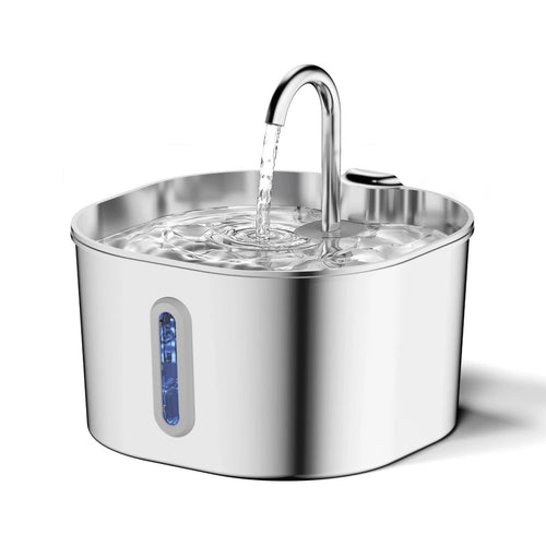 Fontaine à Eau Inox 2,2L – Silencieuse & Hygiénique pour Ton Chat - GetForCat