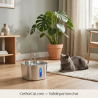 Fontaine à Eau Inox 2,2L – Silencieuse & Hygiénique pour Ton Chat - GetForCat