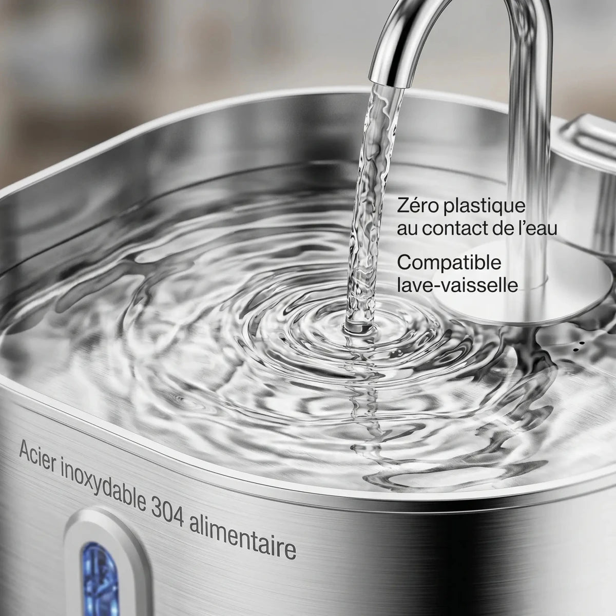 Fontaine à Eau Inox 2,2L – Silencieuse & Hygiénique pour Ton Chat - GetForCat