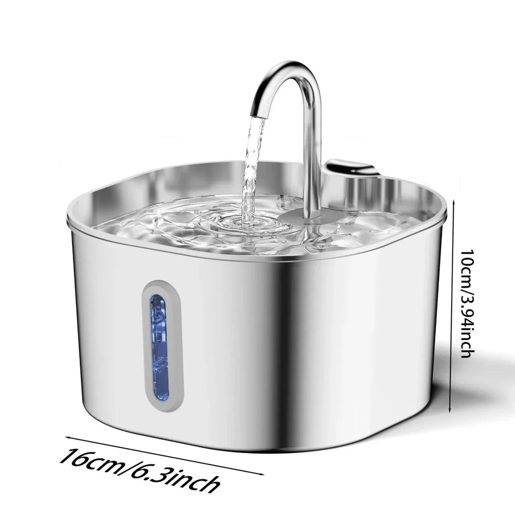 Fontaine à Eau Inox 2,2L – Silencieuse & Hygiénique pour Ton Chat - GetForCat